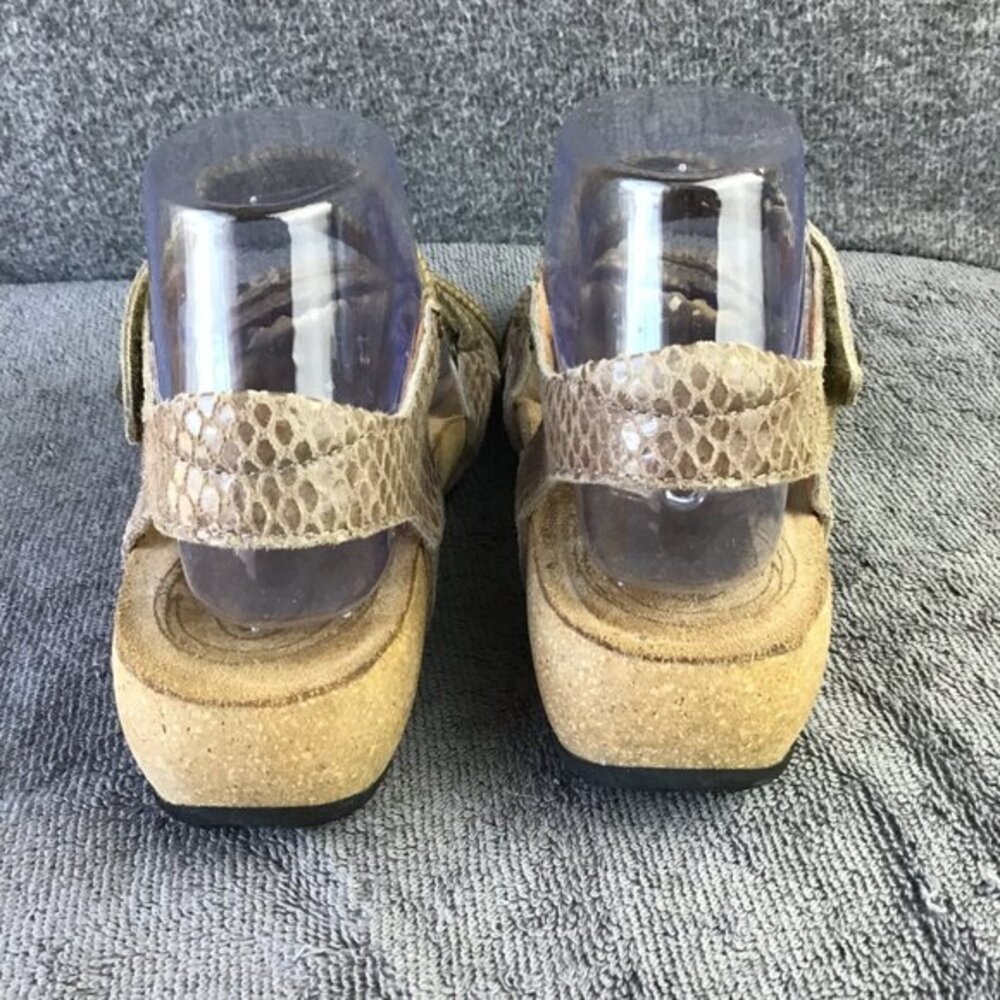 TAOS Trulie Snake Print Tan Leather Open‎ Toe Ankle Strap Sandals EU 37|US 6-6.5 - Picture 4 of 12